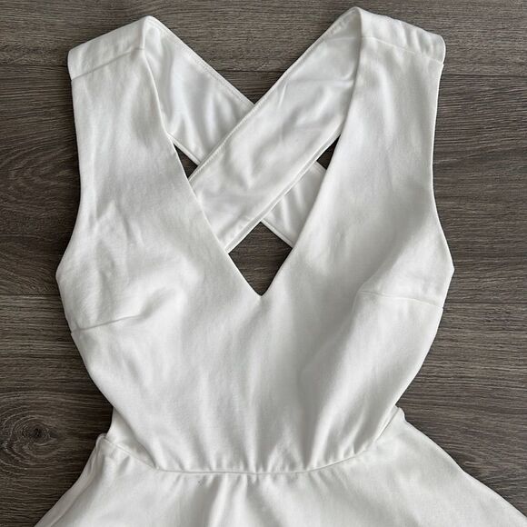 Lulus Going Steady Backless Skater Mini Dress XS White Fit & Flare Bridal Party - Picture 7 of 11